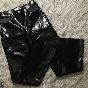 I AM GIA Patent Leather Flare Pants with Cutouts